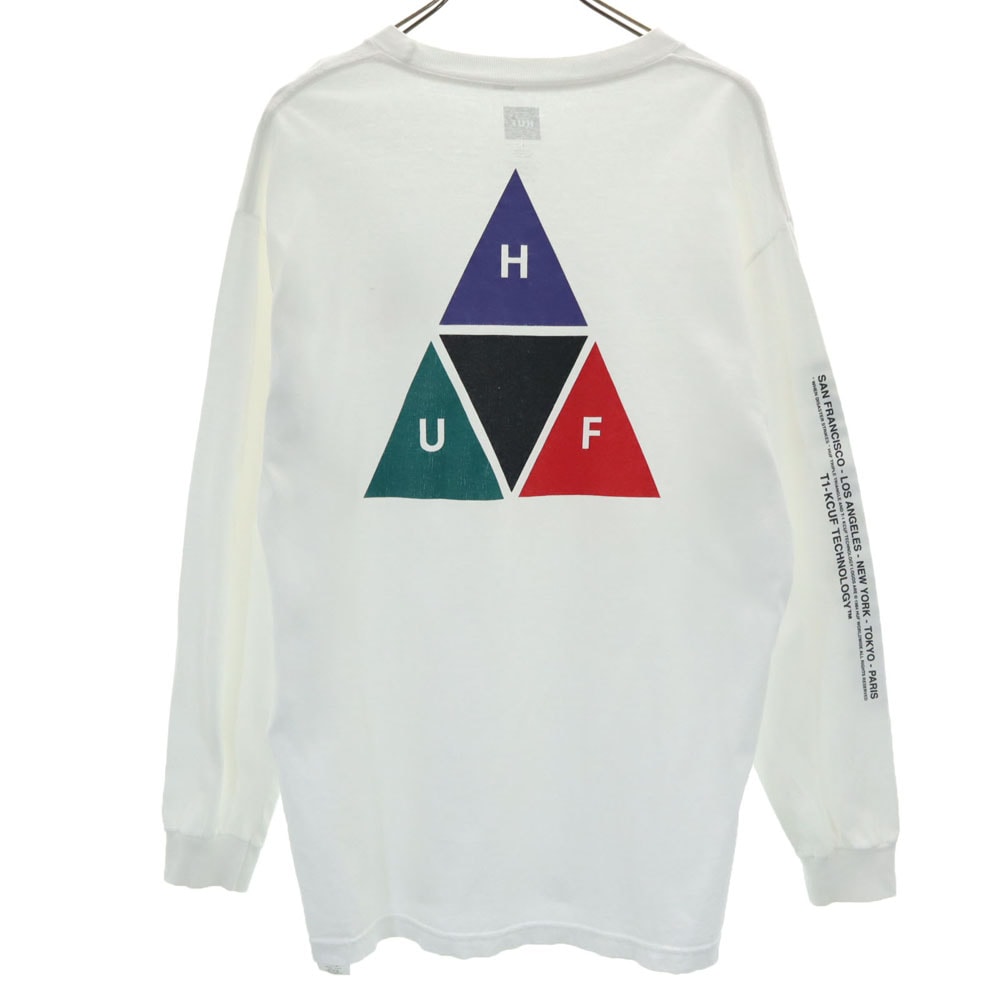 HUF ハフ バックプリント 長袖 Tシャツ L 白 ロンT