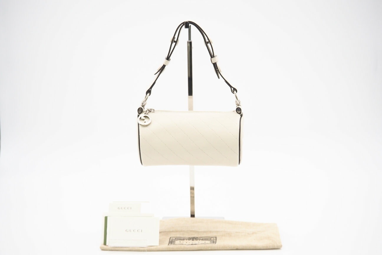 極美品 GUCCI グッチ ブロンディ ミニ ワンショルダー 760170 ショルダーバッグ ホワイト レザー レディース