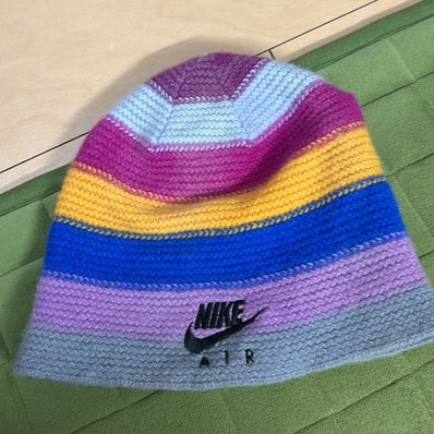 NIKE AIR ニット帽 ビーニー マルチカラー ボーダー Y2K ストリート 古着 希少 レア カラフル ヴィンテージ レア感