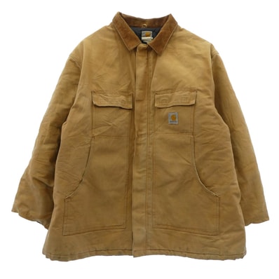 Carhartt カーハート コート USA製 ダック地 トラディショナル コート ワークジャケット 裏地キルティング ブラウン系 54【中古】