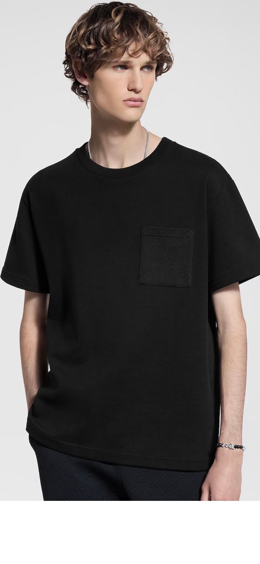 ルイヴィトン　ピケコットンTシャツ　ノワール　XL