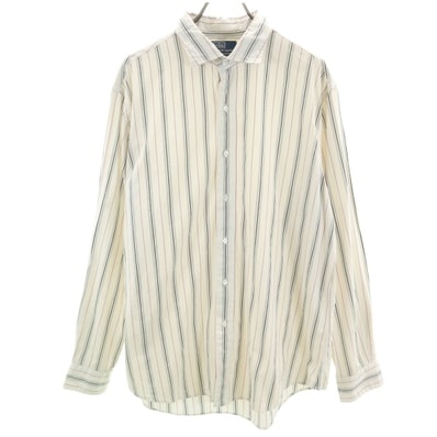 Polo by Ralph Lauren ポロバイラルフローレン ストライプ柄 長袖 コットンシャツ XL ホワイト