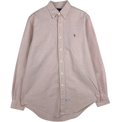 古着 ラルフローレン Ralph Lauren マルチストライプ 長袖 ボタンダウンストライプシャツ レディースXL相当/eaa631833