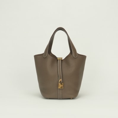 エルメス HERMES ピコタンロックPM ピコタンロック PM ピコタンPM ピコタンロック18 バッグ トートバッグ トリヨンクレマンス エトゥープ Etoupe グレー Gray ゴールド金具 ハンドバッグ