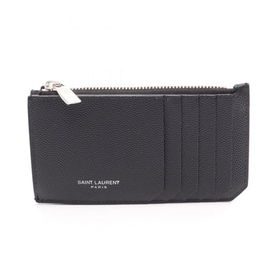 サンローランパリ SAINT LAURENT PARIS フラグメント ジップポーチ コインケース 財布 レザー メンズ レディース ブラック系 609362BTY0N1000 【新品】