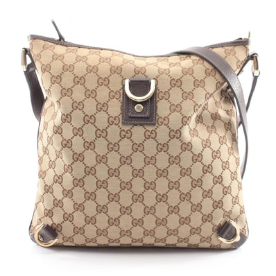 グッチ GUCCI アビー GGキャンバス ショルダーバッグ バッグ キャンバス レザー レディース ベージュ系 / ブラウン系 131326 【中古】