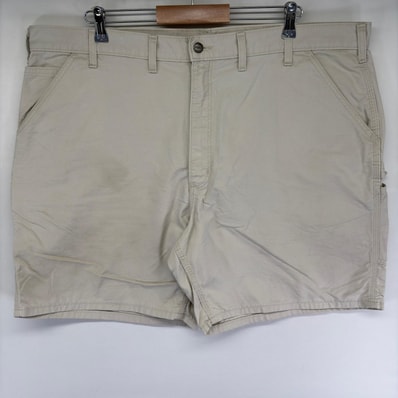 古着 カーハート Carhartt ダック パンツ ペインター ハーフ ショート ワンポイントロゴ ジッパーフライ w44 アイボリー メンズ