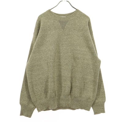 Adam et Rope' アダムエロペ ウール混 長袖 クルーネック 前V ニット S ベージュ系