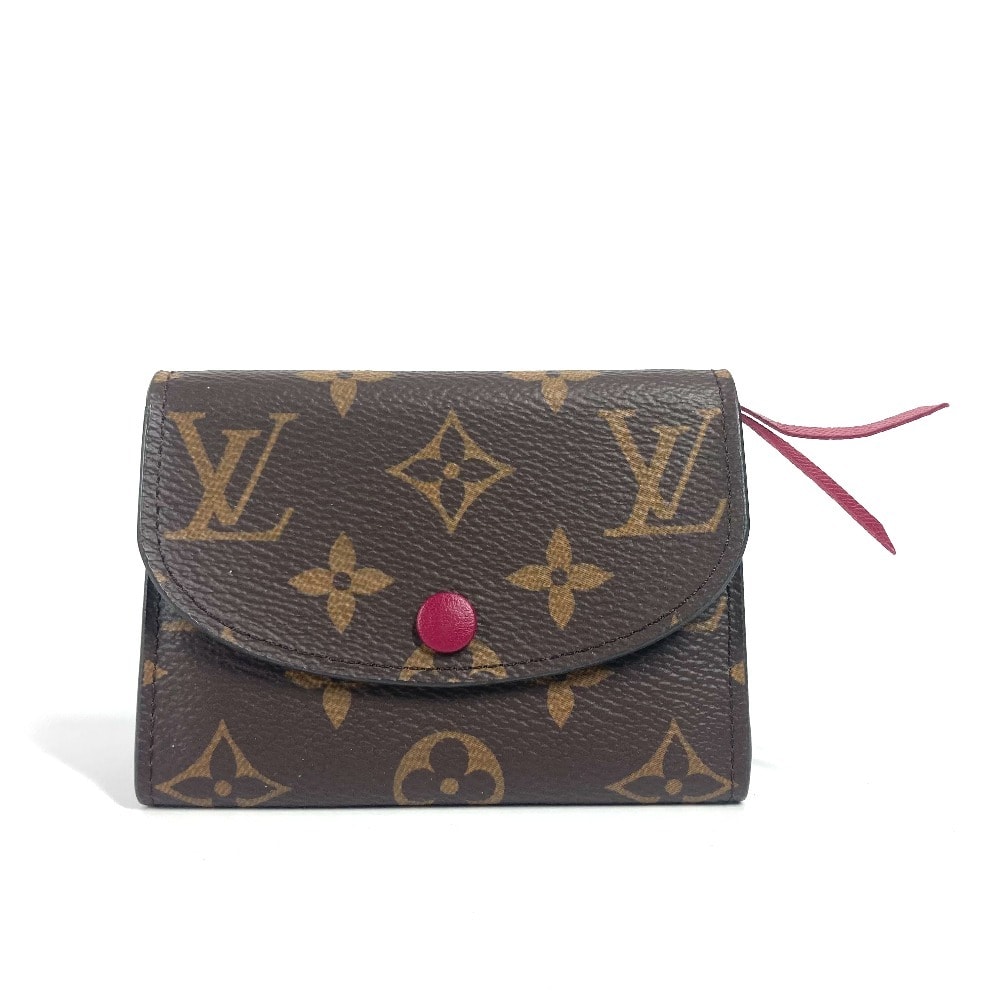 ルイヴィトン LOUIS VUITTON ポルトモネ・ロザリ M41939 モノグラム コンパクトウォレット 2つ折り財布 モノグラムキャンバス フューシャ ピンク 美品