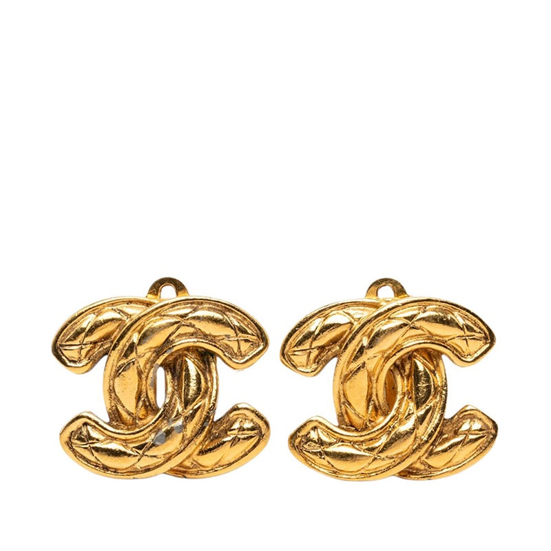 シャネル マトラッセ ココマーク ヴィンテージ イヤリング ゴールド メッキ レディース CHANEL 【中古】