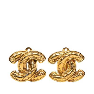 シャネル マトラッセ ココマーク ヴィンテージ イヤリング ゴールド メッキ レディース CHANEL 【中古】