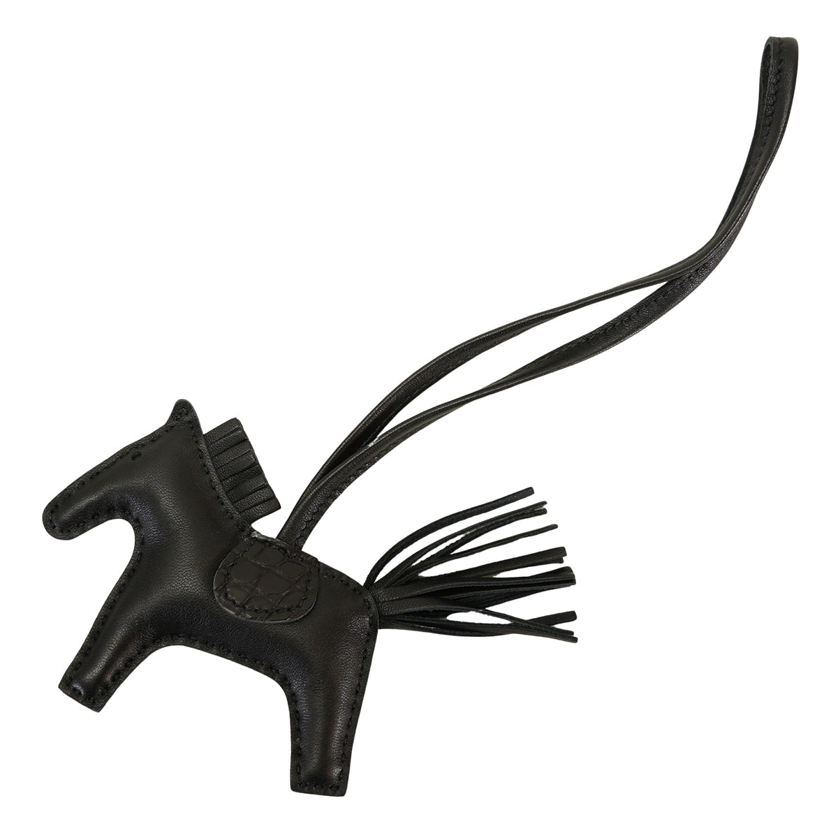 【渋谷並木橋店】HERMES エルメス バッグチャーム ロデオ PM タッチ ソーブラック SO BLACK 黒 (ブラック) アニョーミロ(ラム)/クロコダイル アリゲーターマット Z刻印 新品同様【中古】