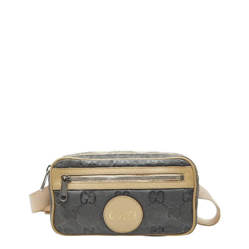 グッチ GGナイロン オフザグリッド ベルトバッグ ボディバッグ 631341 グレー ベージュ ナイロン レザー メンズ GUCCI 【中古】