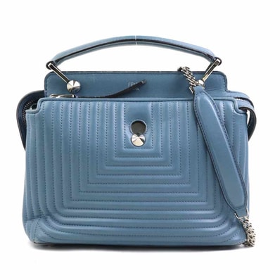 フェンディ FENDI ショルダーバッグ ドットコム レザー ブルー レディース 8BN299-18F【中古】 56333a