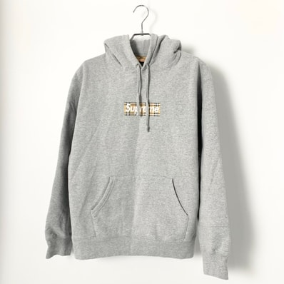 Supreme x Burberry Box Logo Hooded Sweatshirt "Heather Grey"