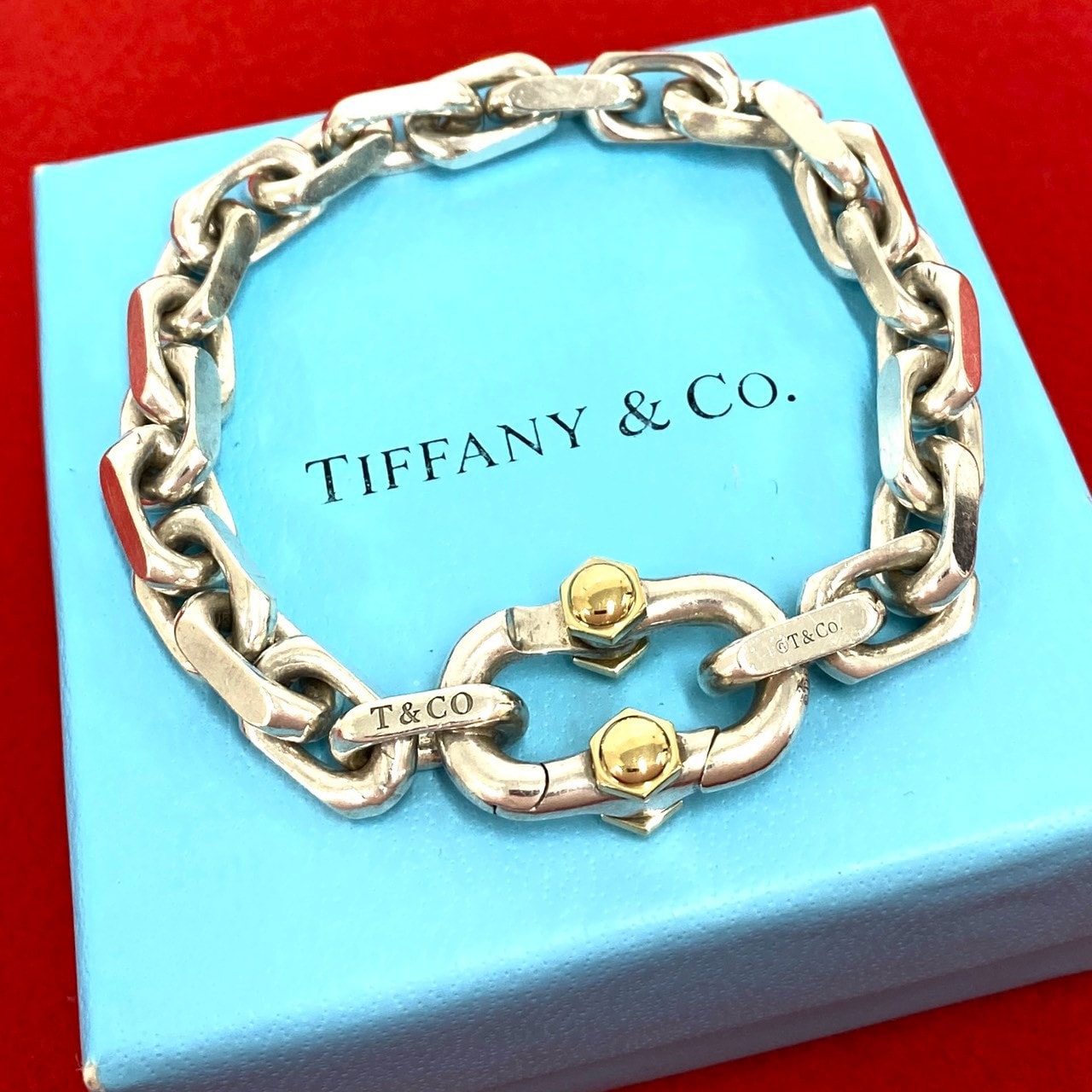 TIFFANY&Co. ティファニー メイカーズ ブレスレット シルバー925 K18イエローゴールド ブレスレット シルバー
 23049