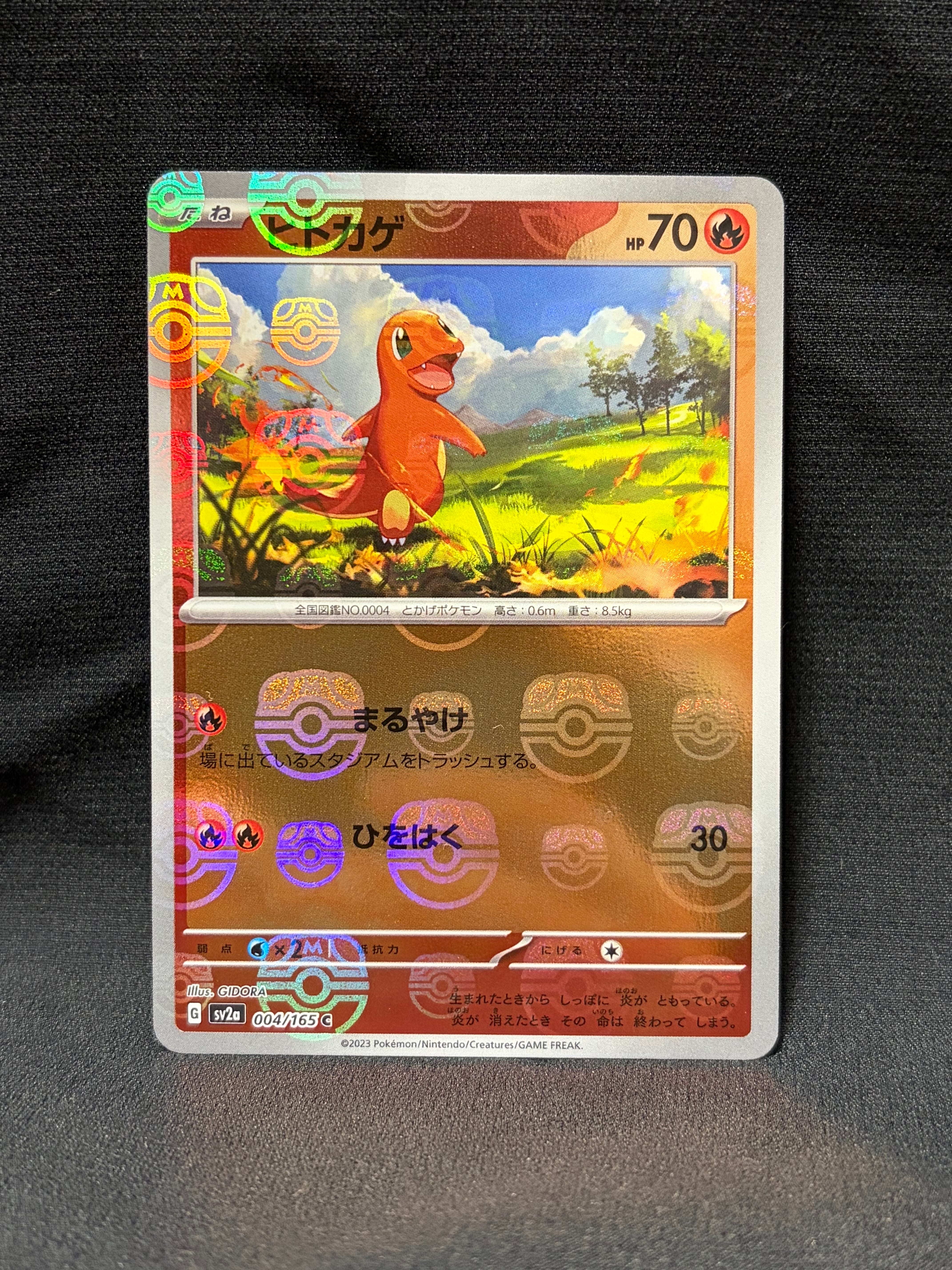 ヒトカゲ C: マスターボールミラー[SV2a 004/165](強化拡張パック「ポケモンカード151」)