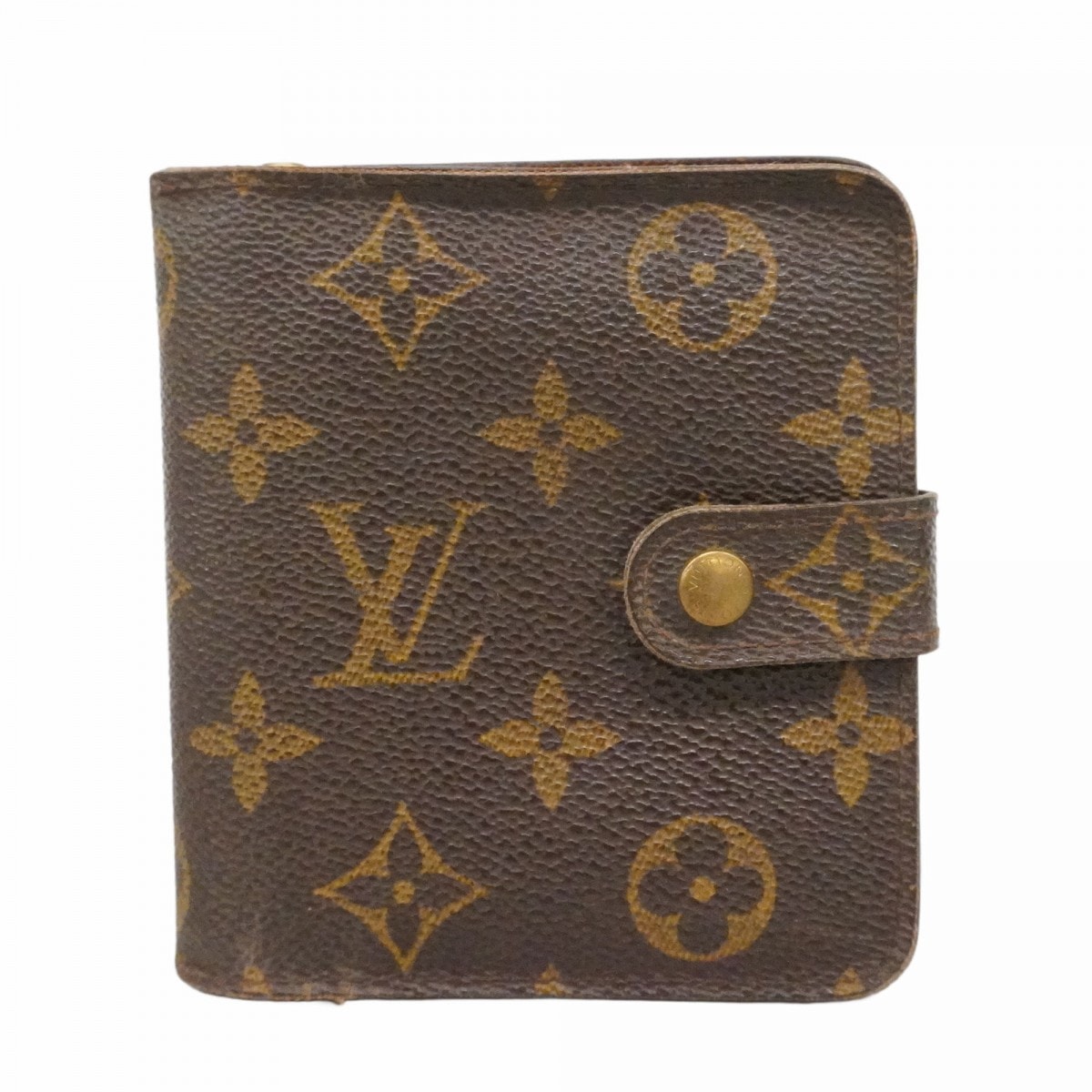 【6cd5368】ルイヴィトン 財布 モノグラム コンパクトジップ M61667 ブラウン【中古】レディース