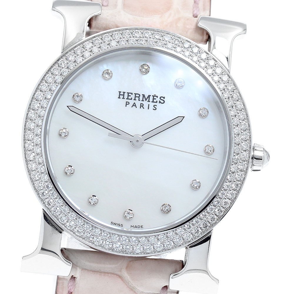 ☆美品 エルメス Hウォッチ ロンド HR1.530 レディース 【中古】