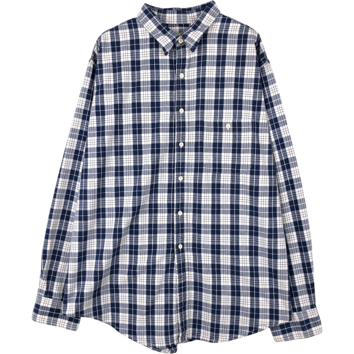 빈티지 90년대 L.L.Bean 긴소매 면 체크 셔츠 미국산 남성용 XL 상당 빈티지/EAA652145