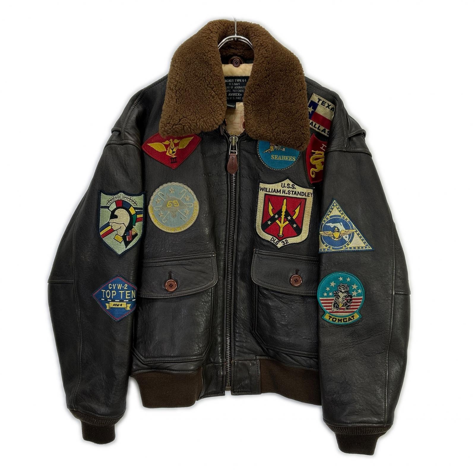 アヴィレックス 20101 ダークブラウン SPEC7823 シープスキン TOP GUN G-1 フライトジャケット S