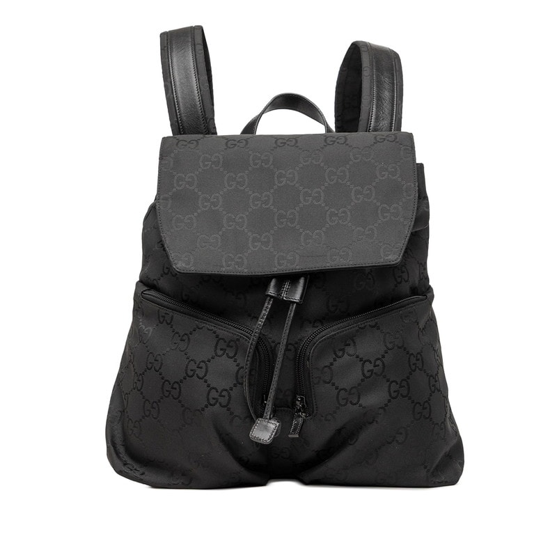 グッチ GGナイロン バックパック リュック 0030238 ブラック ナイロン レザー レディース GUCCI 【中古】