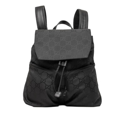 グッチ GGナイロン バックパック リュック 0030238 ブラック ナイロン レザー レディース GUCCI 【中古】