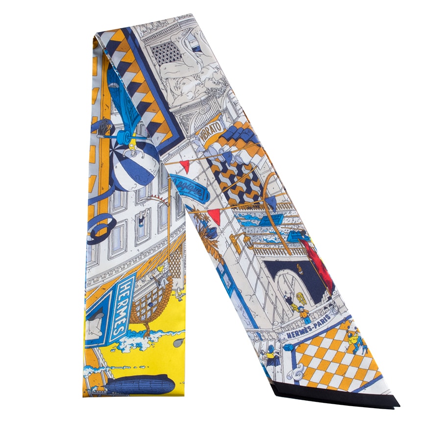 HERMES エルメス ツイリー マキシツイリー Le Grand Prix du Faubourg フォーブルのグランプリ 533166S 06 シルク マルチカラー【中古】