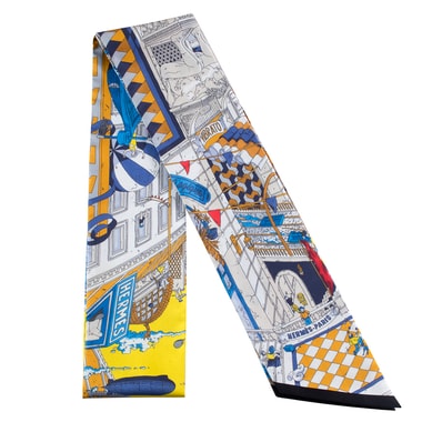 HERMES エルメス ツイリー マキシツイリー Le Grand Prix du Faubourg フォーブルのグランプリ 533166S 06 シルク マルチカラー【中古】