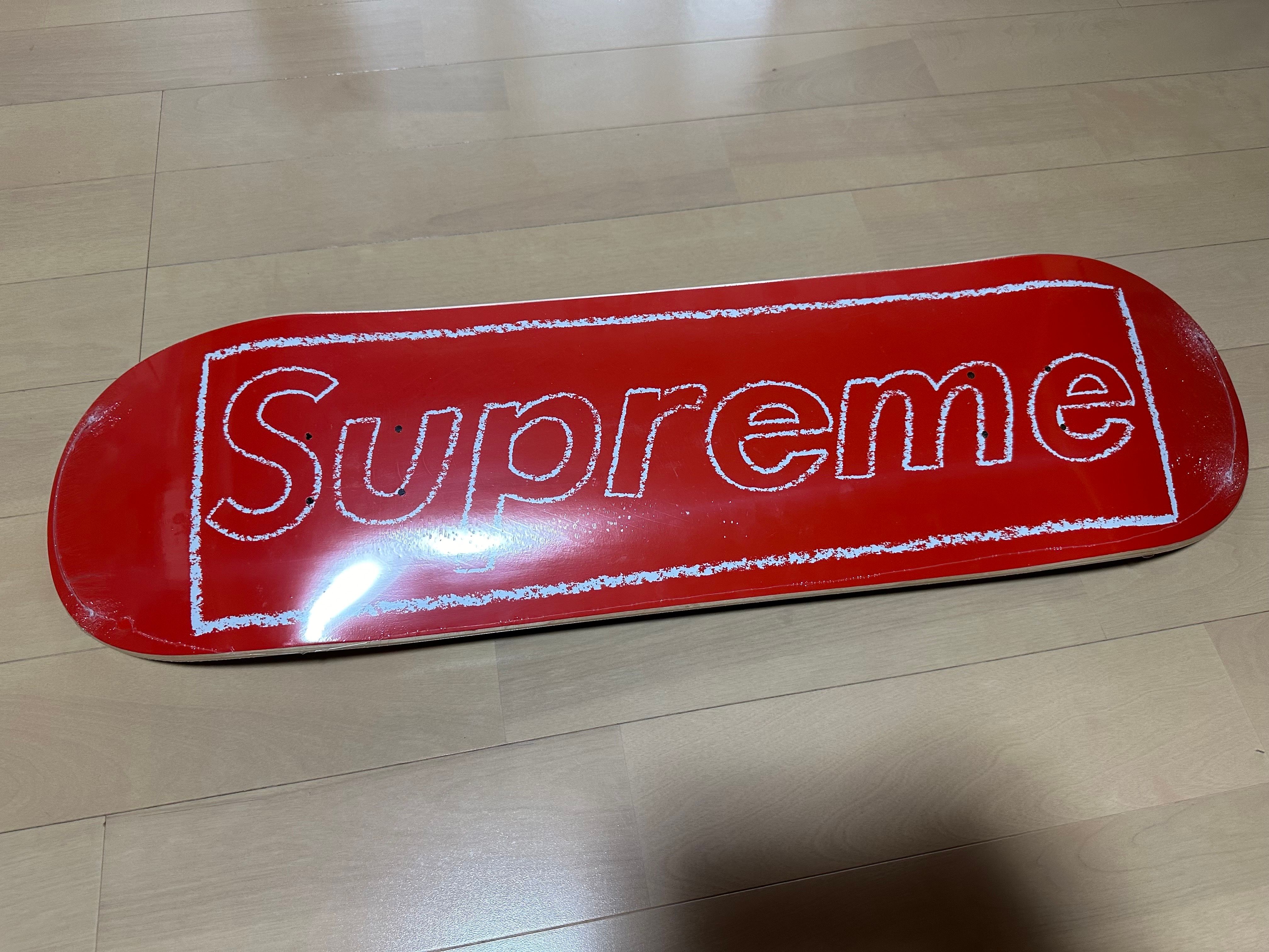 Supreme KAWS Chalk Logo Skateboard "Red"