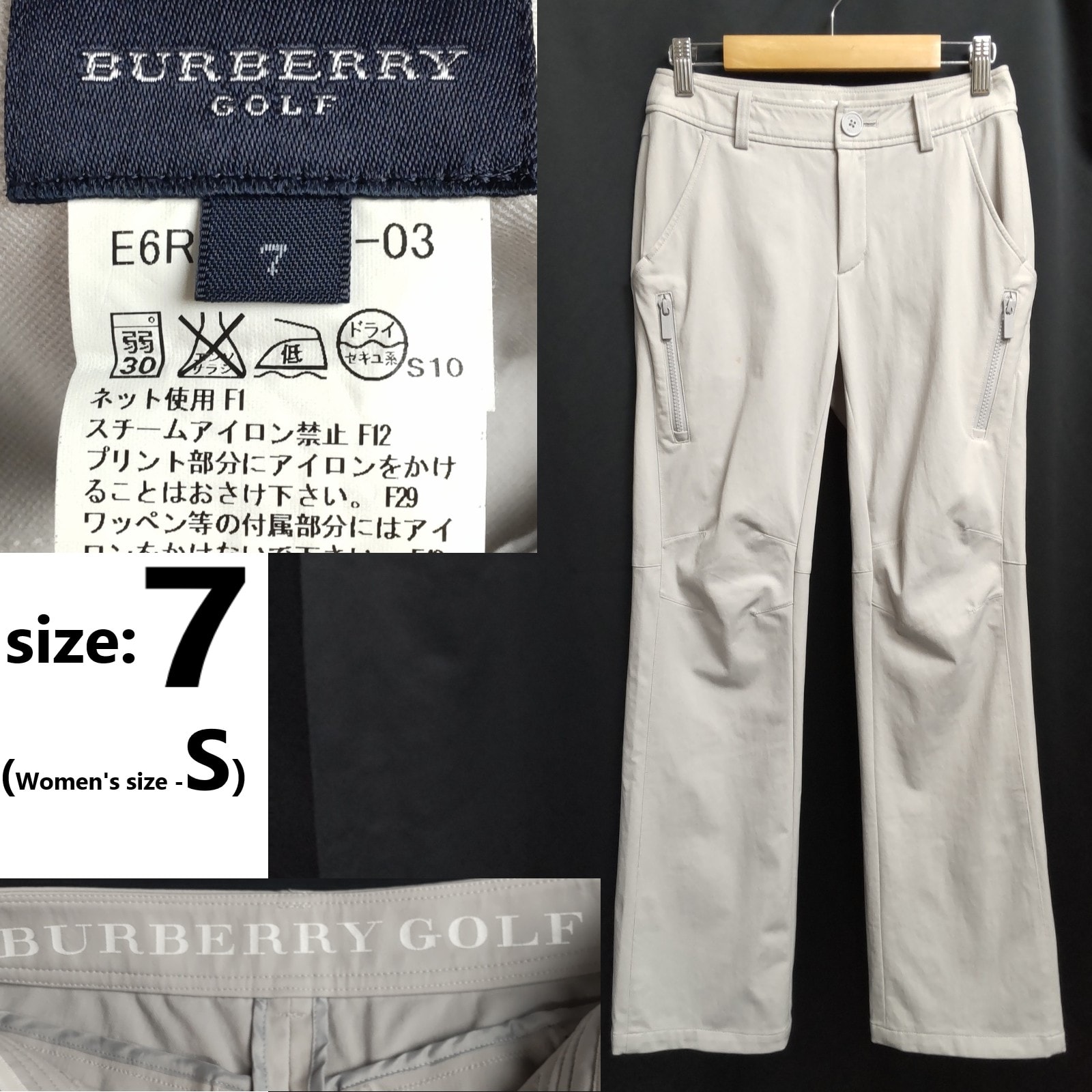 三陽商会製★BURBERRY GOLF/バーバリー★ゴルフウェア/パンツ【7/レディースS程度/股下74cm/グレー】ズボン/ボトムス/Pants/Trouser◆BJ133-b