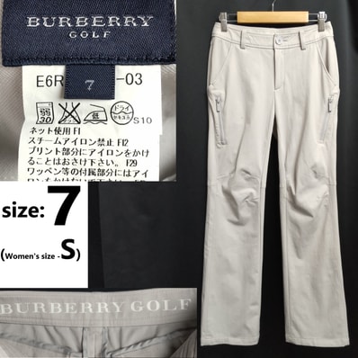 三陽商会製★BURBERRY GOLF/バーバリー★ゴルフウェア/パンツ【7/レディースS程度/股下74cm/グレー】ズボン/ボトムス/Pants/Trouser◆BJ133-b