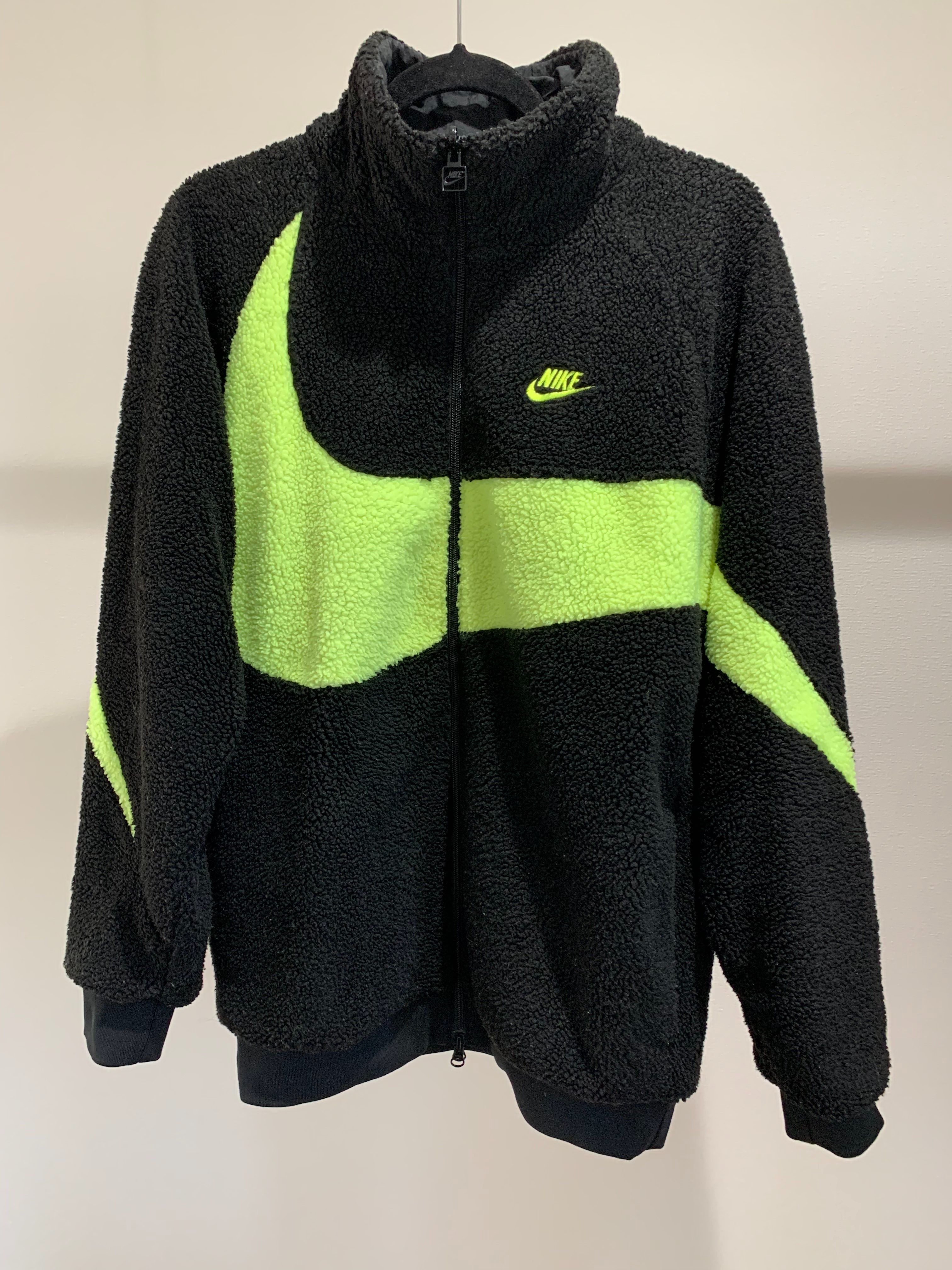 Nike Big Swoosh Reversible Boa Jacket"Black Neon"