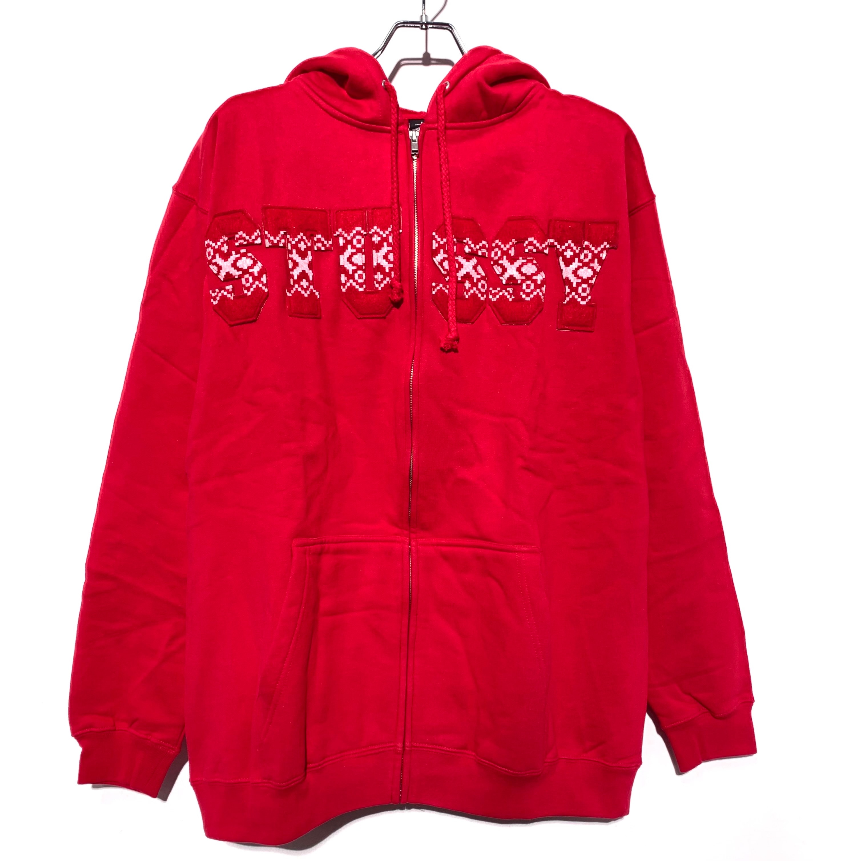 Stussy Embroidered Zip-Up Hoodie Red