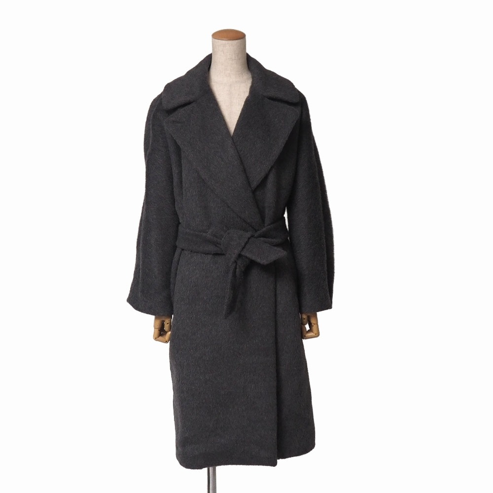 ■美品■Weekend Max Mara ウィークエンド マックスマーラ コート サイズ40 アルパカ混 クチートアマーノ ダブルフェイス ベルテッドコート ロング ブランド古着【中古】20261015/RB1315