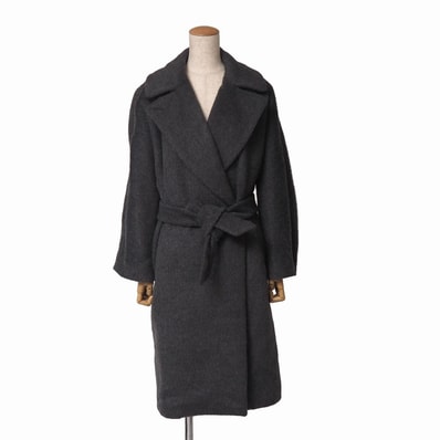 ■美品■Weekend Max Mara ウィークエンド マックスマーラ コート サイズ40 アルパカ混 クチートアマーノ ダブルフェイス ベルテッドコート ロング ブランド古着【中古】20261015/RB1315