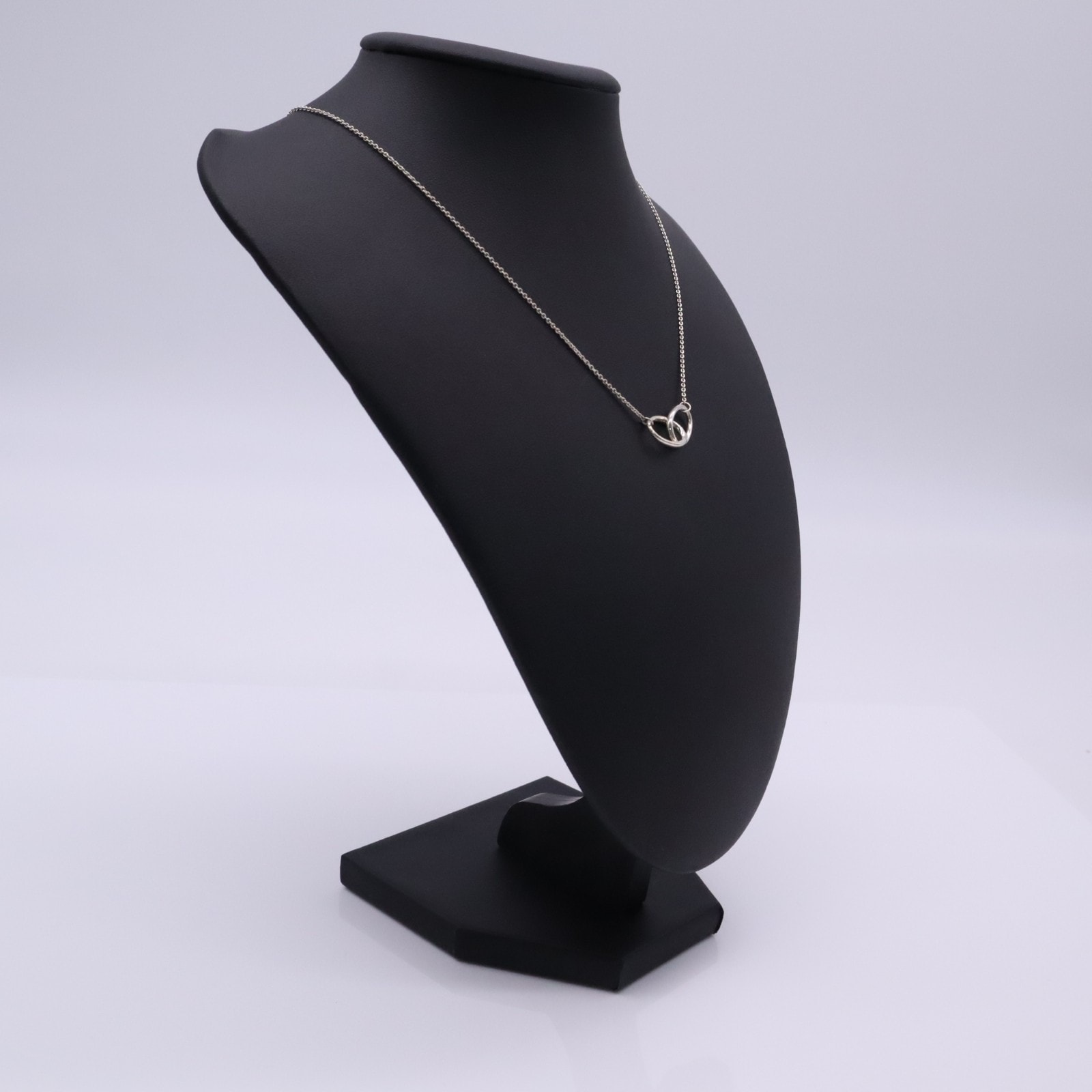 美品 TIFFANY&Co. ティファニー エルサ ペレッティ ダブルループ ネックレス 925 2.7g - ネックレス シルバー シルバー レディース