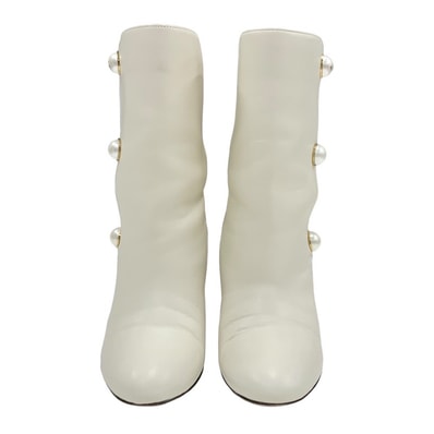 ジミーチュウ JIMMY CHOO RINA 85 ブーツ ショートブーツ 靴 シューズ パール レザー アイボリー