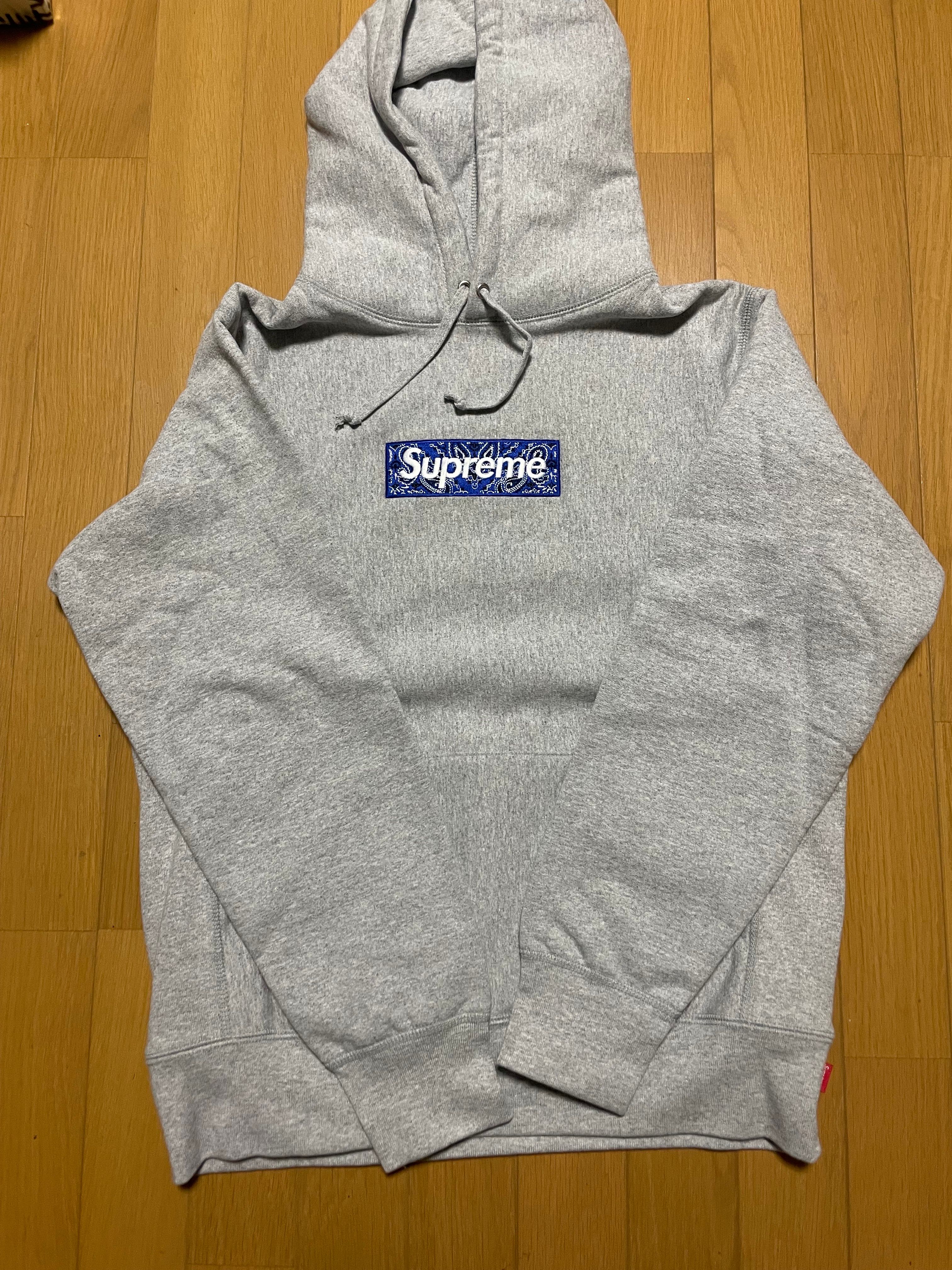 Supreme Bandana Box Logo Hooded Sweatshirt "Grey"