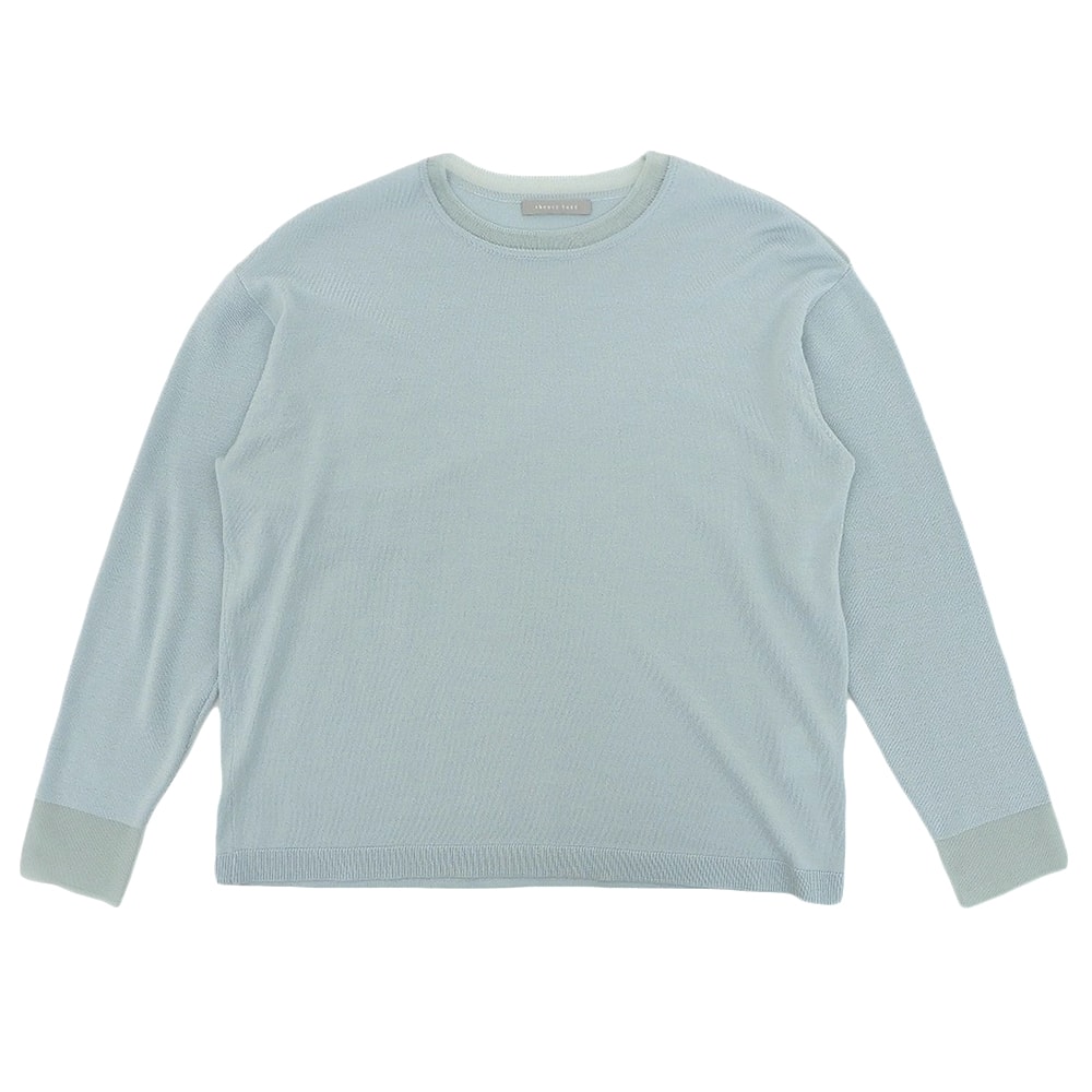 セオリーリュクス 美品 ウール混 クルーネック ロングスリーブ ニットソー トップス ライトブルー S32 03-5301712 25AW S32