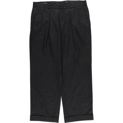古着 80年代 ブルックスブラザーズ Brooks Brothers Est.1818 ウールパンツ ツータック スラックス USA製 メンズw34相当 ヴィンテージ/eaa459726