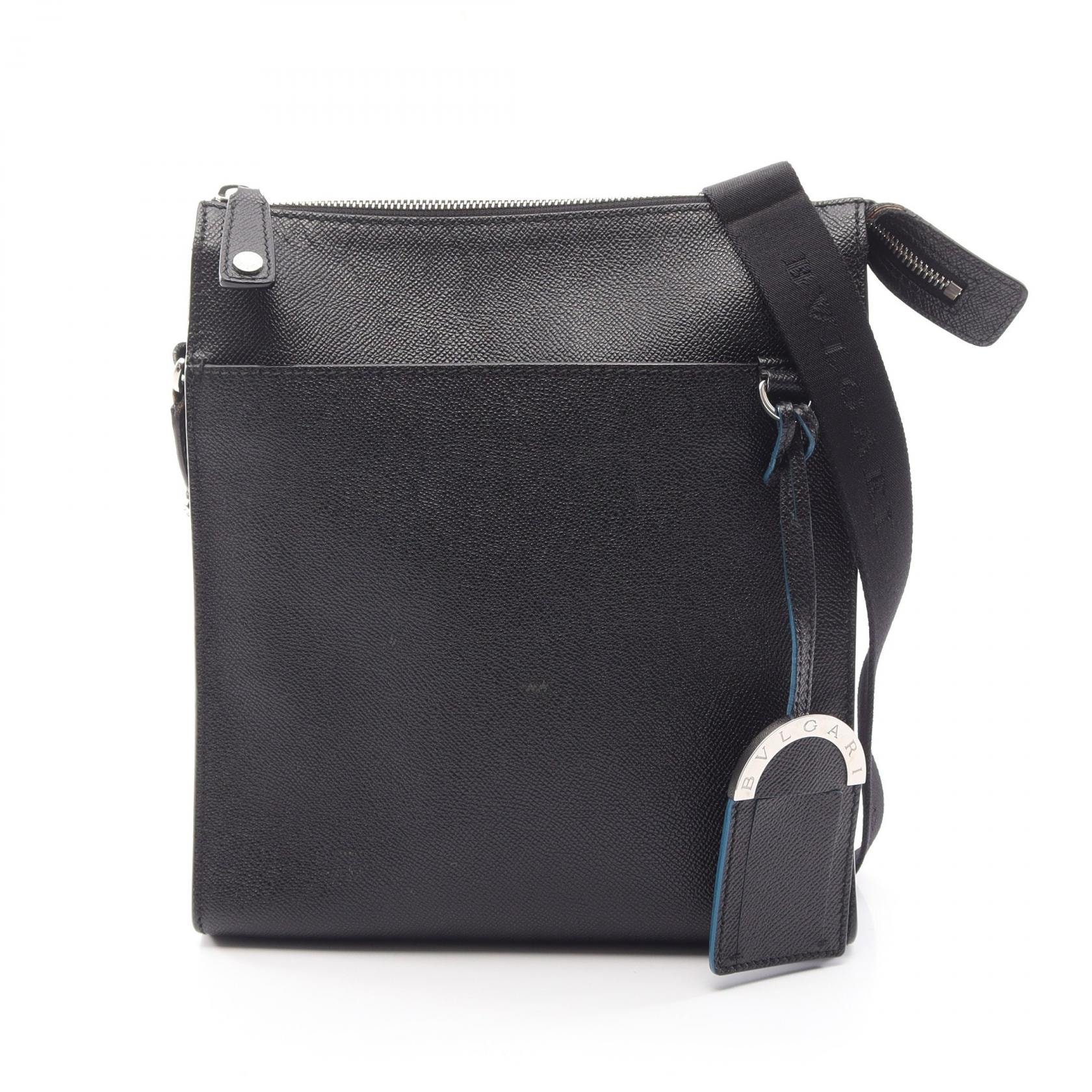 ブルガリ BVLGARI ブルガリブルガリ マン ショルダーバッグ バッグ レザー メンズ ブラック系 37628 【中古】