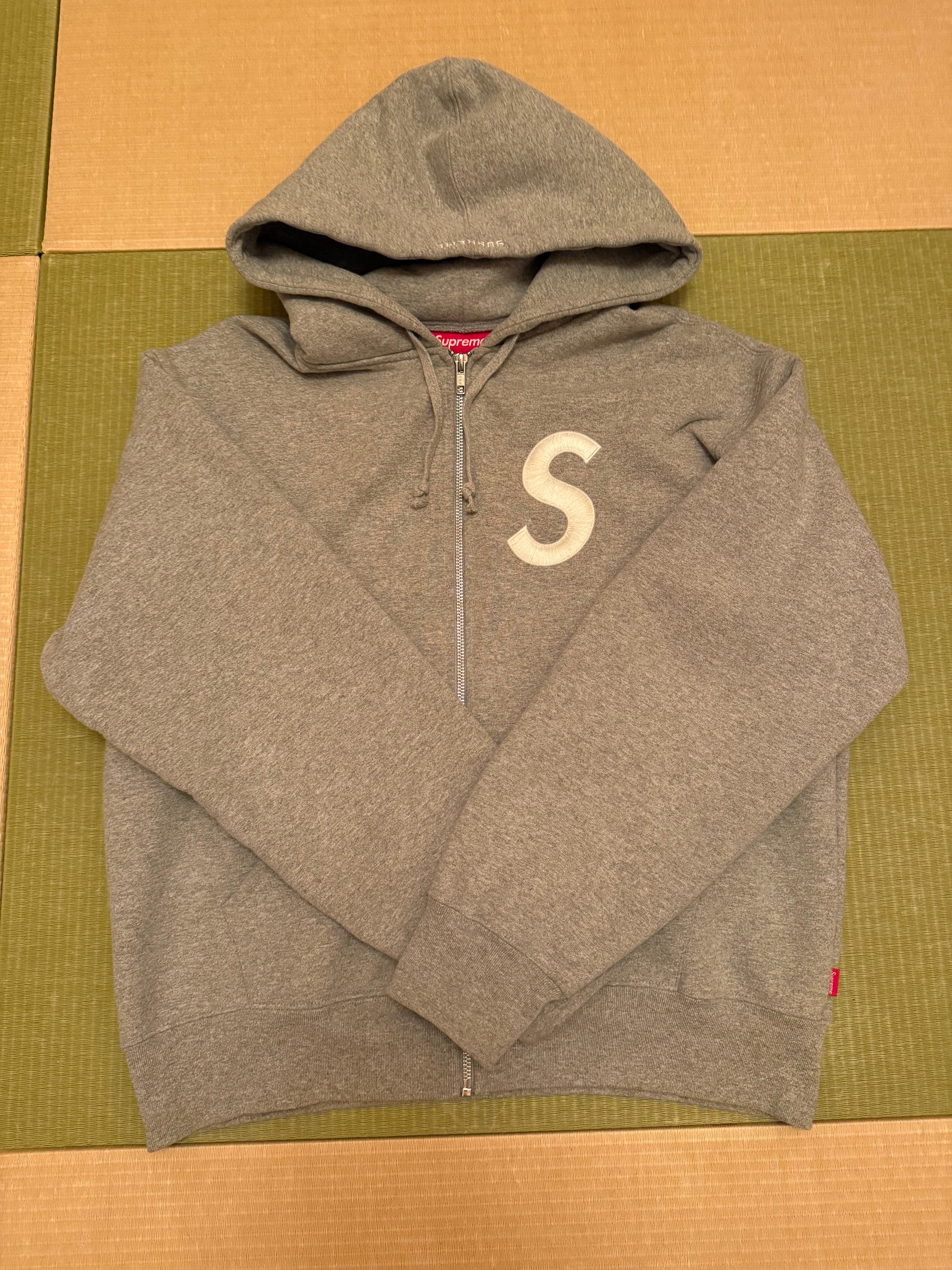 Supreme S Logo Zip Up Hooded Sweatshirt (25FW) "Heather Grey"