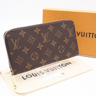 極美品 LOUIS VUITTON ルイ・ヴィトン モノグラム ジッピーウォレット M42616 長財布 ブラウン コーティングキャンバス レディース
