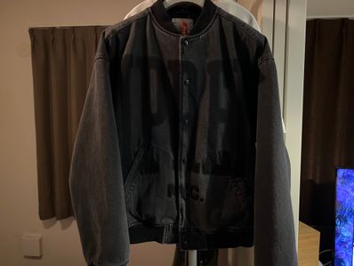 Supreme Washed Knockout Denim Varsity Jacket "Washed Black"