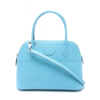 エルメス HERMES ボリード27 ハンドバッグ バッグ レザー ヴォーエプソン ヴォーエプソン ブルーノール D刻印(2019年製造) レディース ブルー系 【中古】