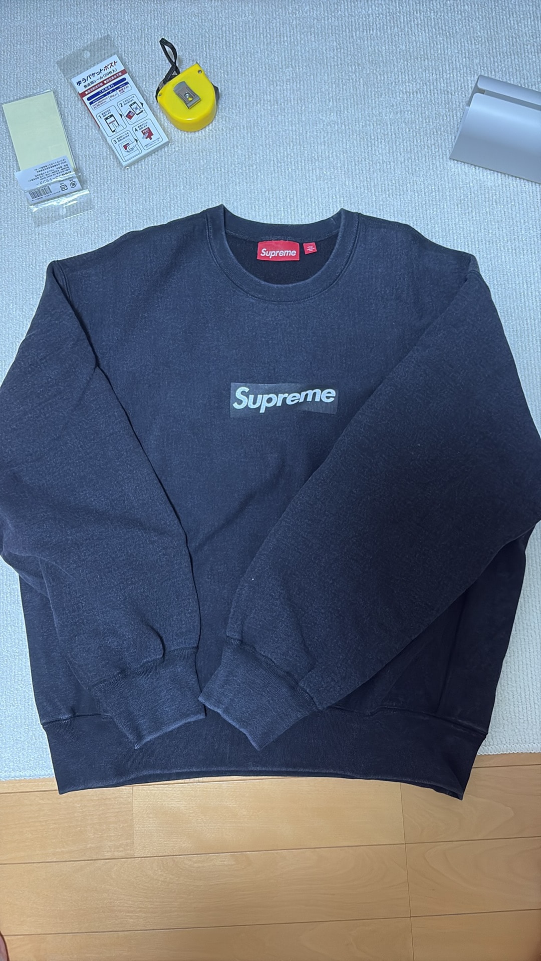 Supreme Washed Box Logo Crewneck "Black"