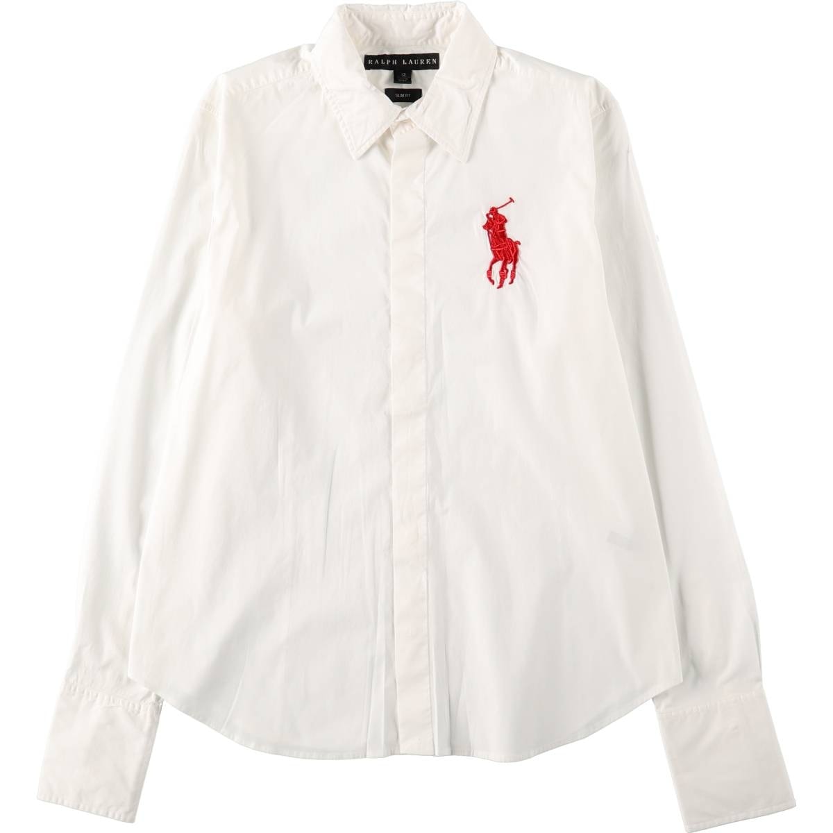 古着 ラルフローレン Ralph Lauren SLIM FIT スリムフィット ビッグポニー 長袖 コットンシャツ レディースXL相当/eaa664607