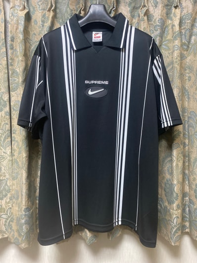 Supreme / Nike Jewel Stripe Soccer Jersey "Black"