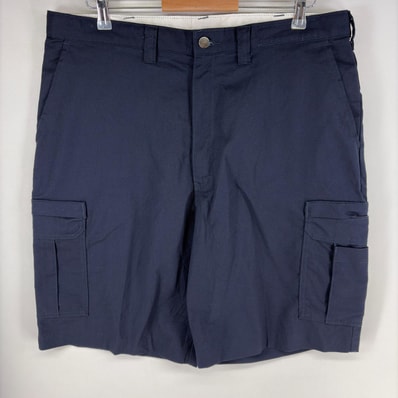 古着 ディッキーズ Dickies パンツ カーゴ ワンポイントロゴ ジップフライ ショーツ ハーフパンツ w38 ネイビー系 メンズ